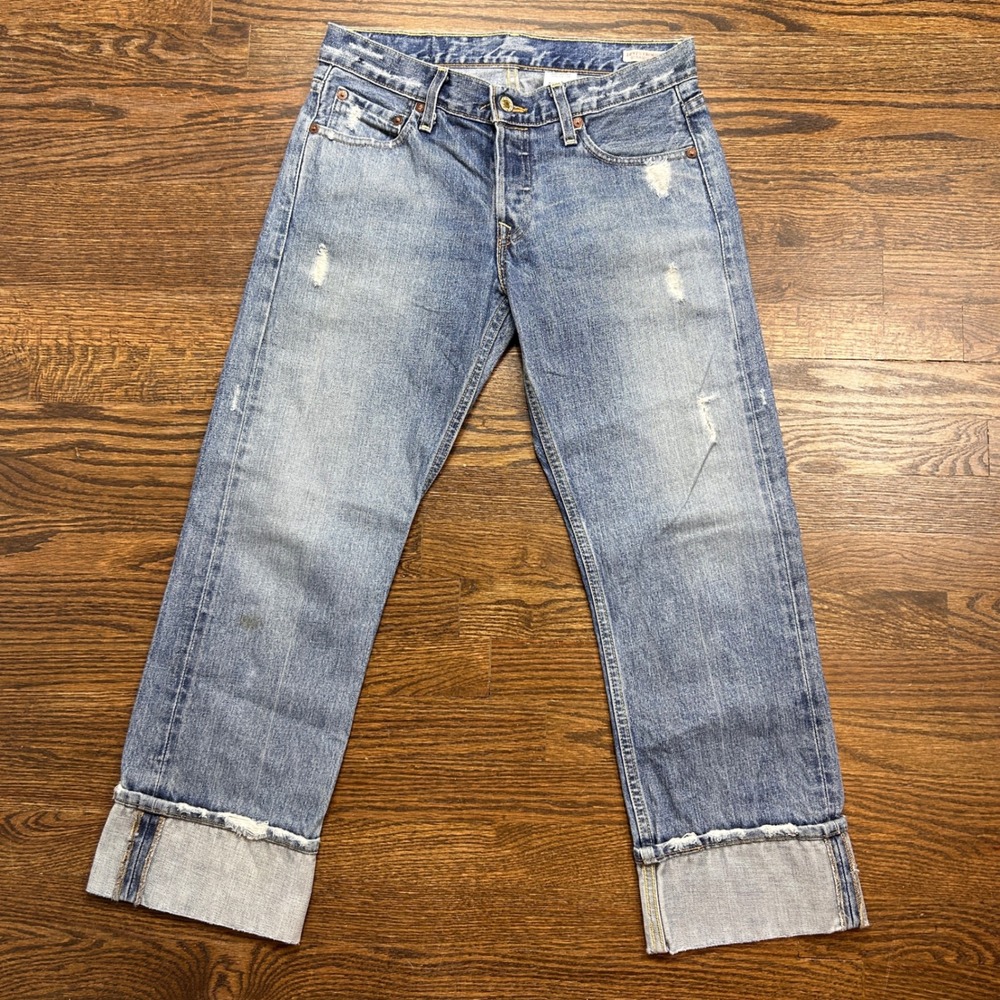 Vintage Levis 509 Premium Straight Cuff Jeans Womens 27 Button Fly Crop USA